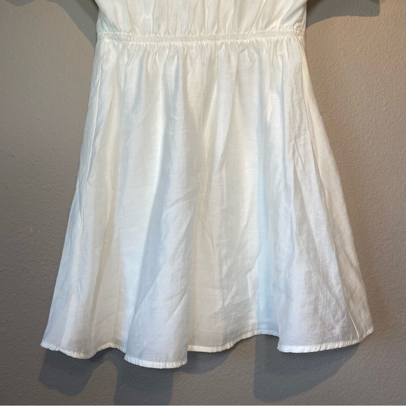 Zara White Wide Short Sleeve Button Down Dress. Size XS - Picture 8 of 17